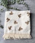 Blanket - Muslin Tassel - Bear Pattern