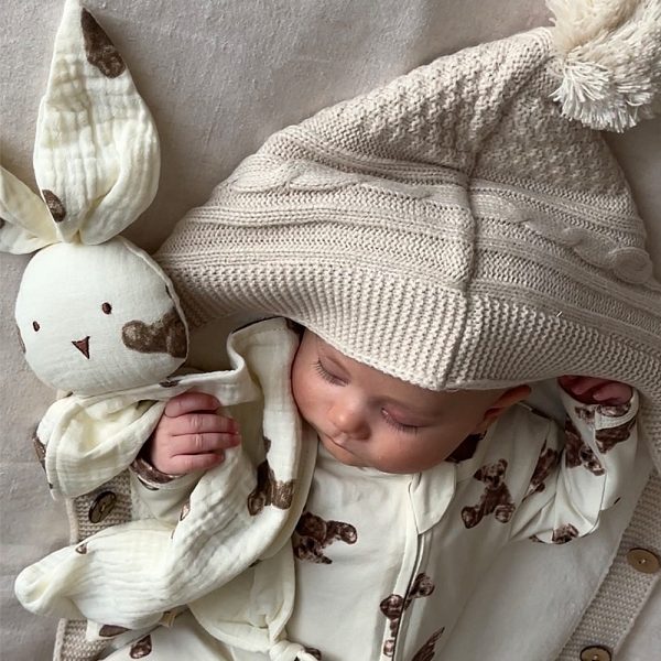 Organic Sleepsuit & Hat - Bear Pattern
