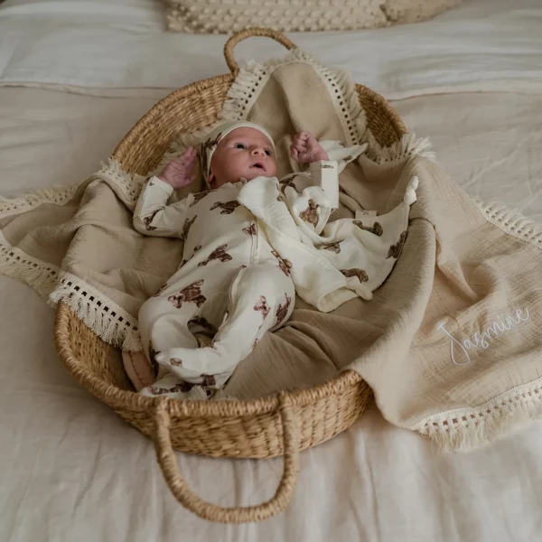 Organic Sleepsuit & Hat - Bear Pattern