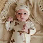 Organic Sleepsuit & Hat - Bear Pattern
