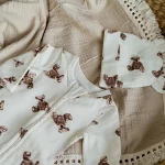 Organic Sleepsuit & Hat - Bear Pattern