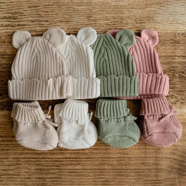 Knitted Teddy Bear Ear Hat