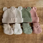 Knitted Sleep Suit, Hat & Booties Set - Organic Cotton